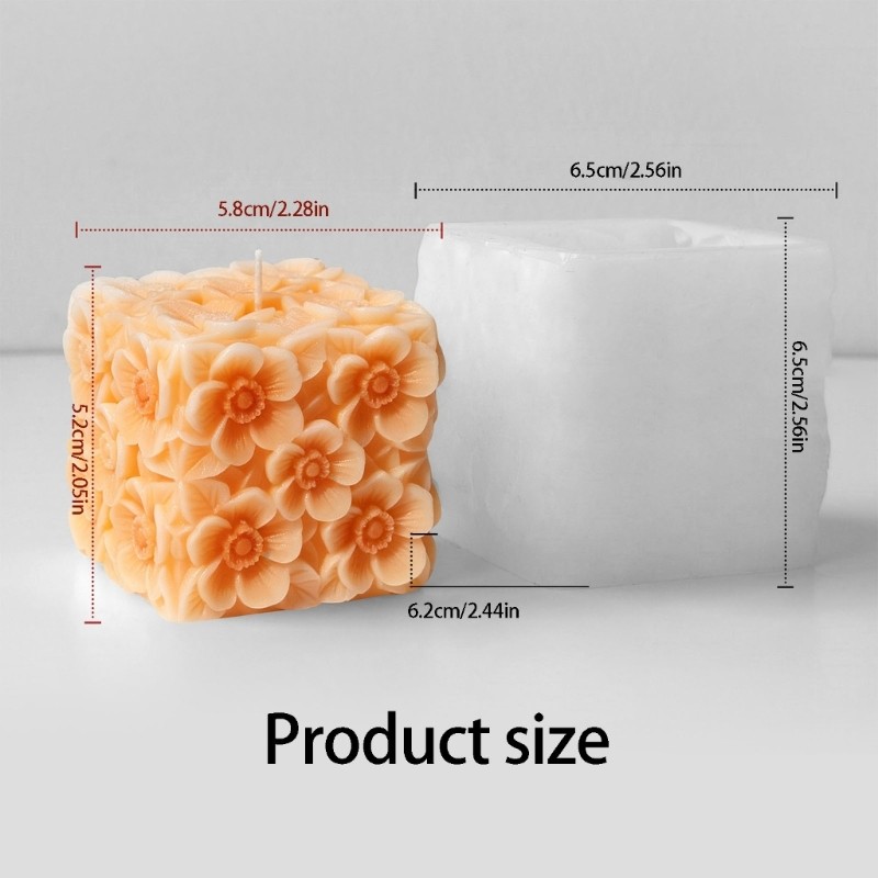 Decorative Square Flower Silicone Mould For Baking And Craft Projects