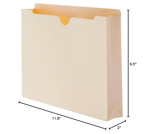 Amazon Basics File Folders Jacket, Reinforced 2 Inch Expansion, Manila