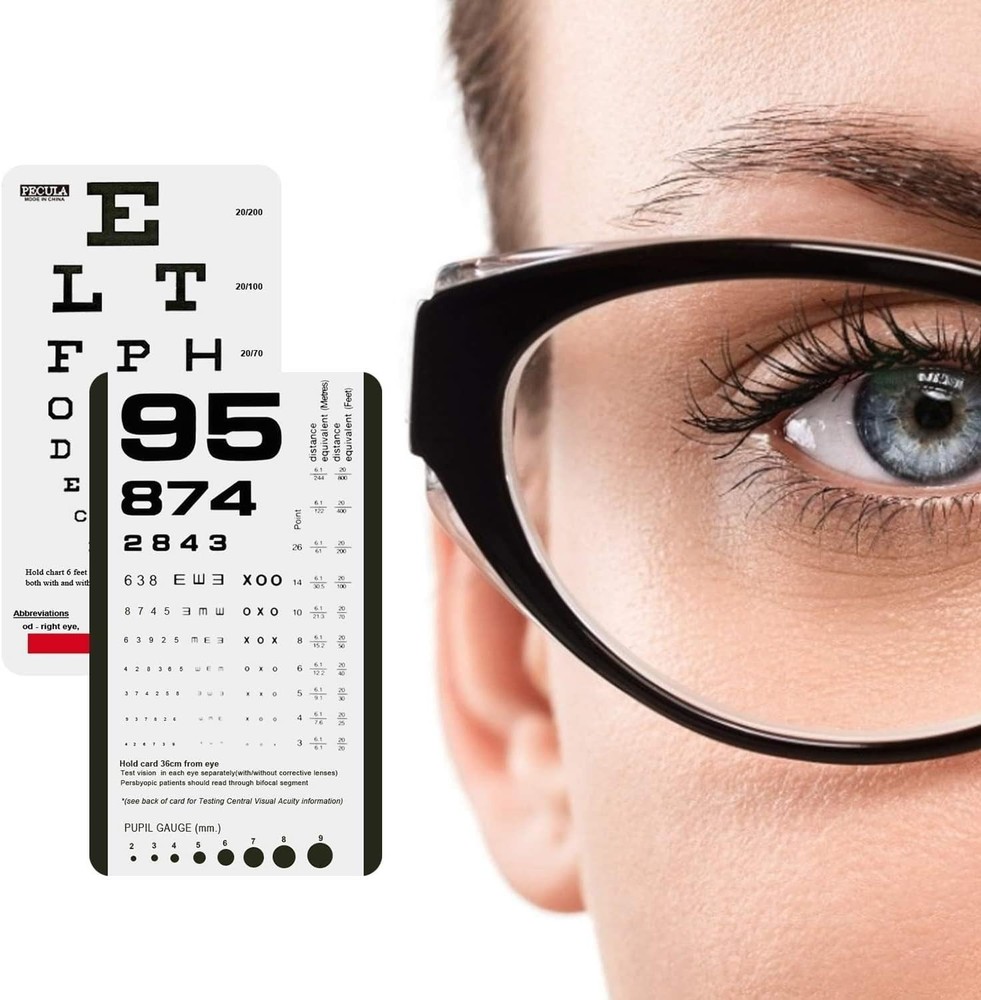 2-in-1 Snellen & Rosenbaum Pocket Eye Chart - Compact Vision Testing Solution