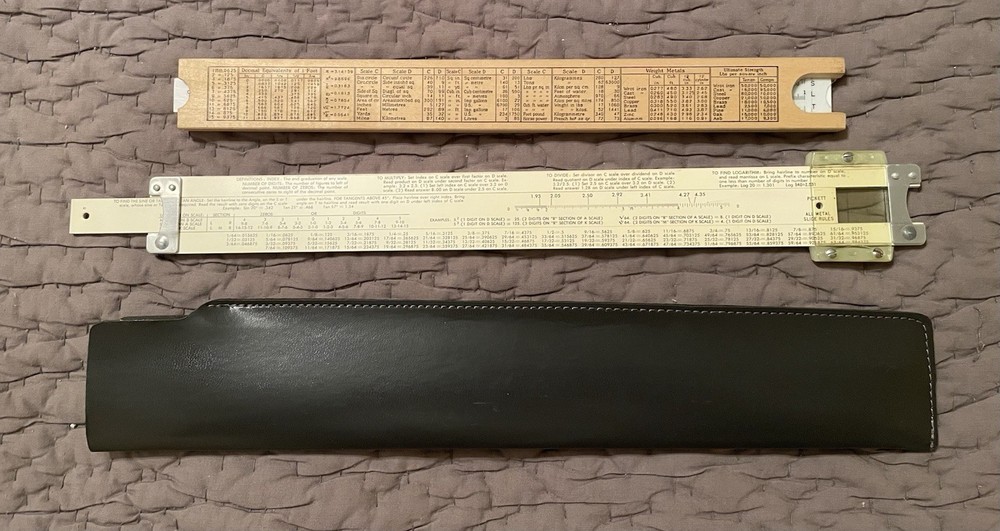 2 Slide Rules. Vintage. Pickett w/Instructions And Case. Engineering Slide Rule.