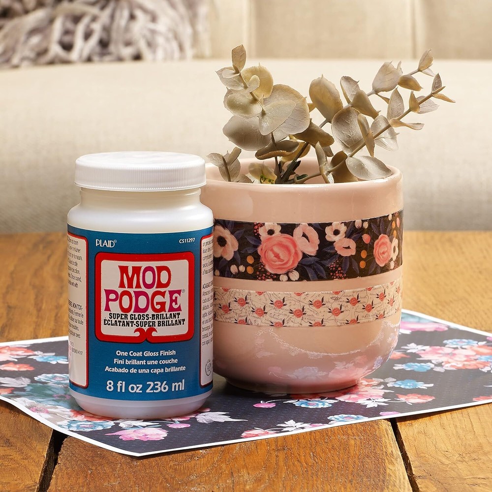 Mod Podge Super Gloss Multi Surface Decoupage Glue 8 Oz Clear Finish