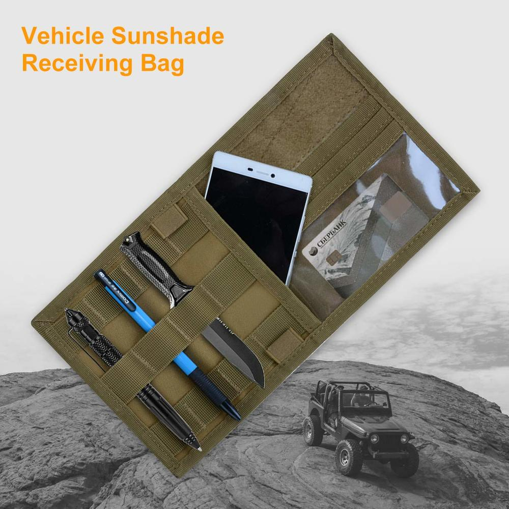 Car Vehicle Visor Panel Organizer Pouch EDC Sun Visor Storage Utility Molle Bag
