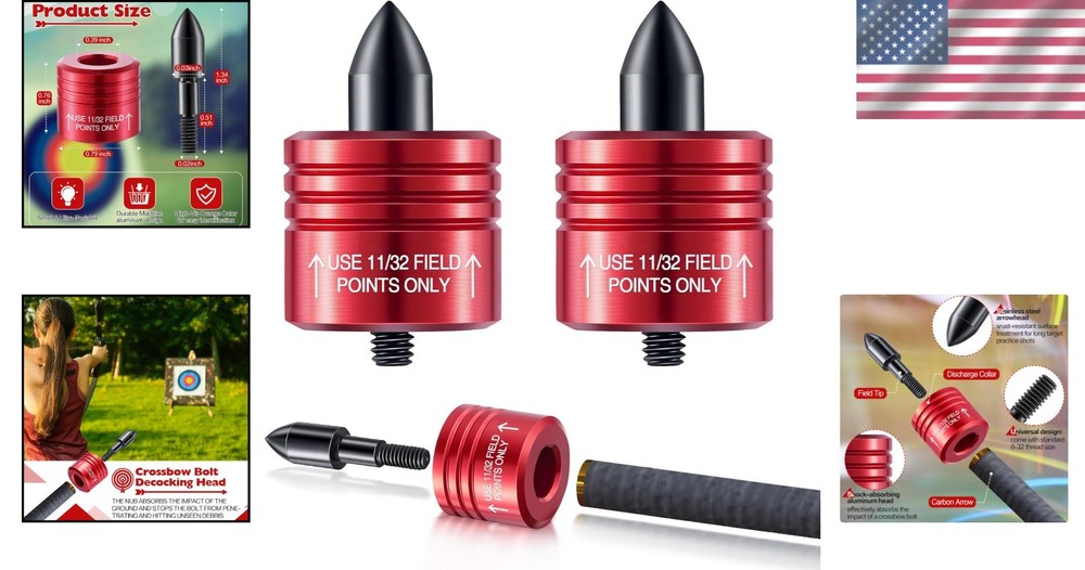 2 Pack Shock-Absorbing Crossbow Decocking Tips - Enhanced Archery Safety