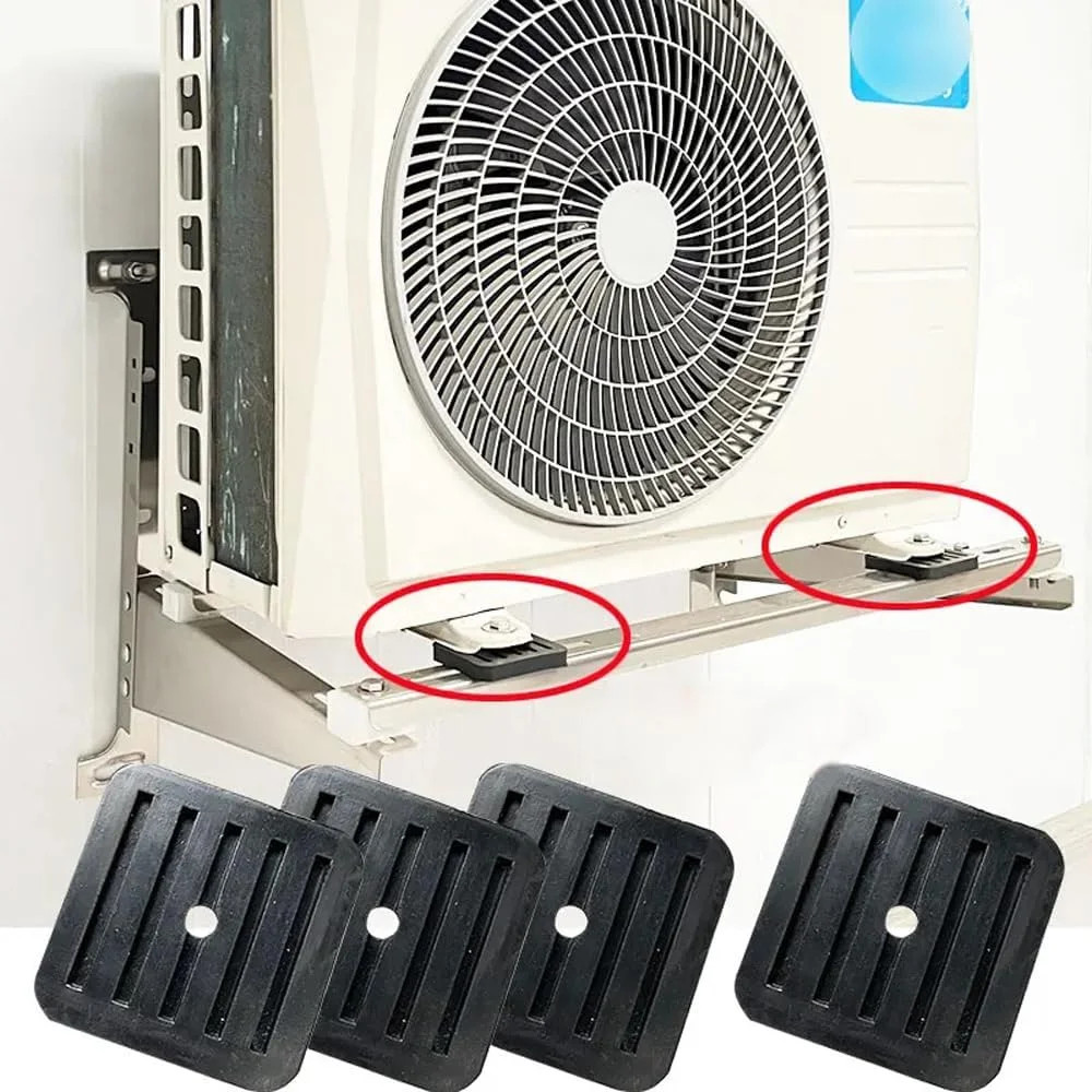 4 Pack Mini Split Anti-Vibration Pads Wall Mounting Bracket Isolator Rubber Pad