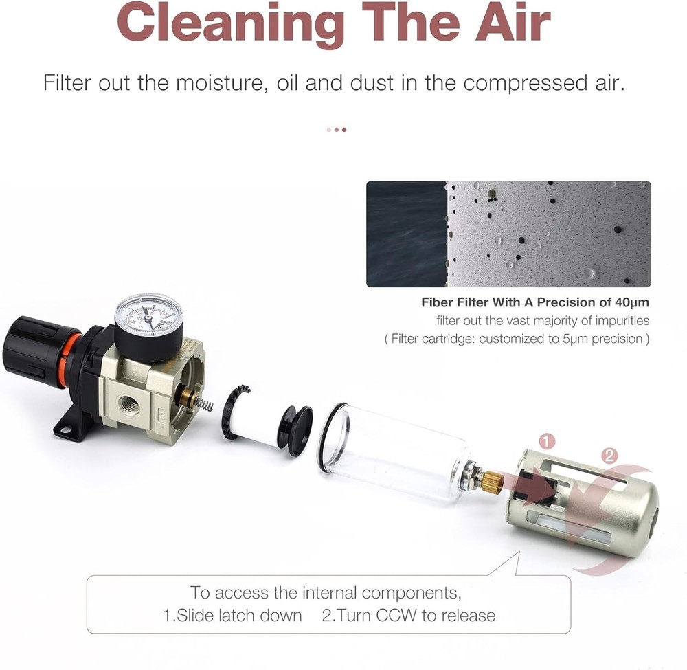 Professional Compressed Air Filter Regulator Combo - Compact & Reliable Design