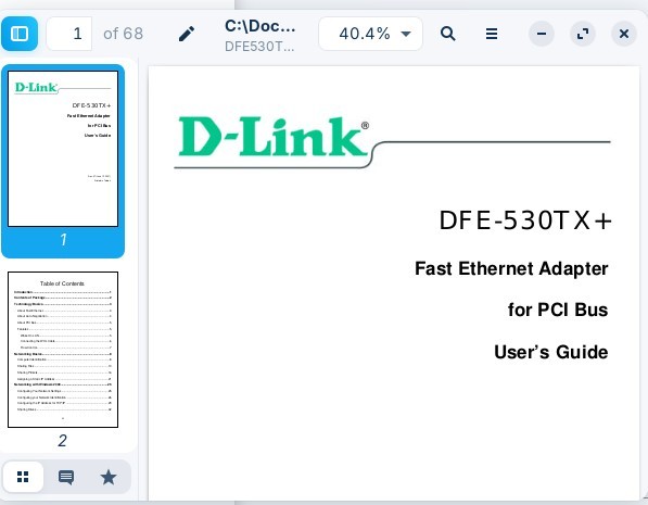 D-Link DFE-530TX+ PCI Adapter Drivers & Manual CD (Macintosh, Linux, Windows)