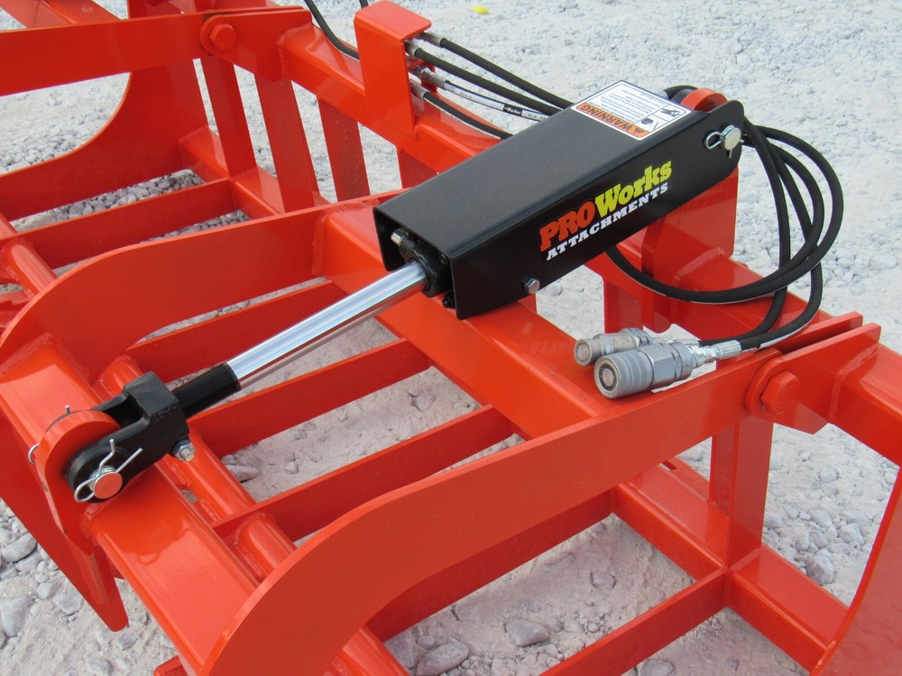 72" Root Grapple Bucket and 48" Long Pallet Forks Attachment Combo Quick Attach
