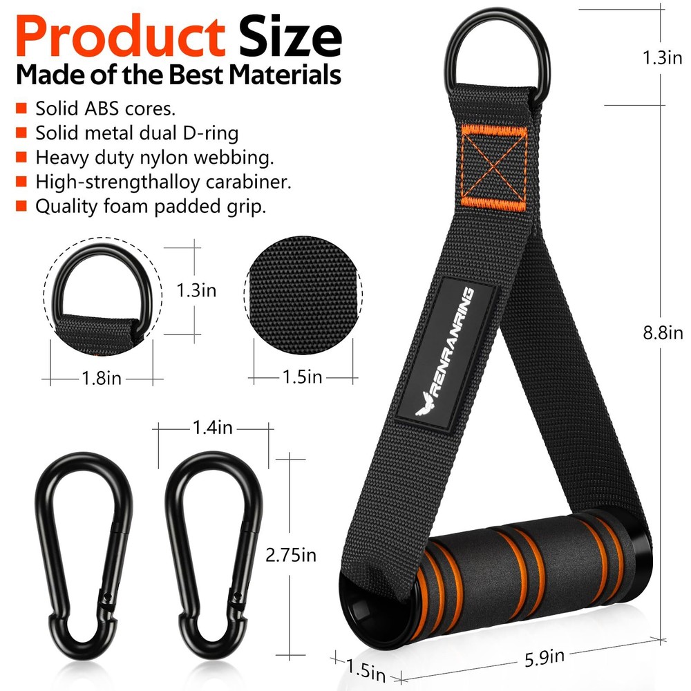 Gym Exercise Handles, Replacement Handle Attachments for Cable Machine Pulleys