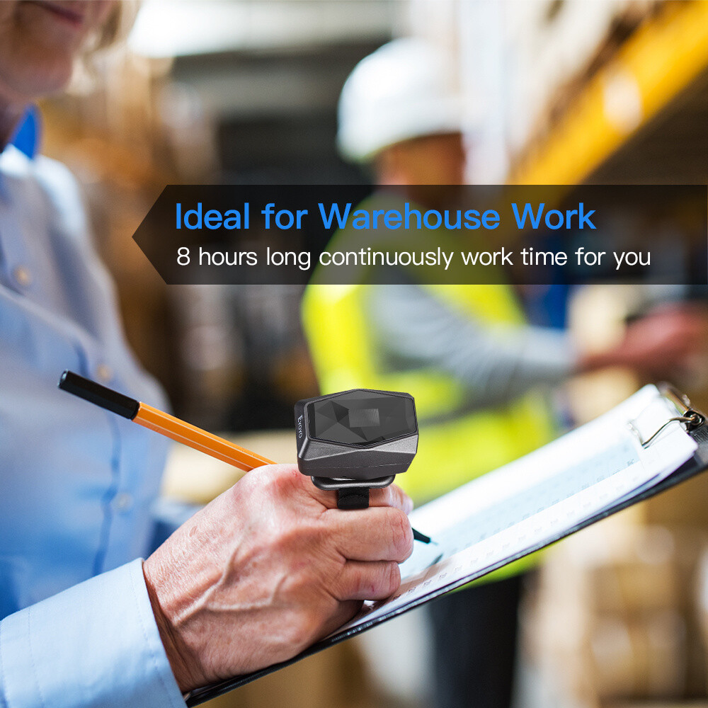 Eyoyo Mini 2D Barcode Scanner Wearable Ring Bluetooth Fnger Reader For iPhone PC