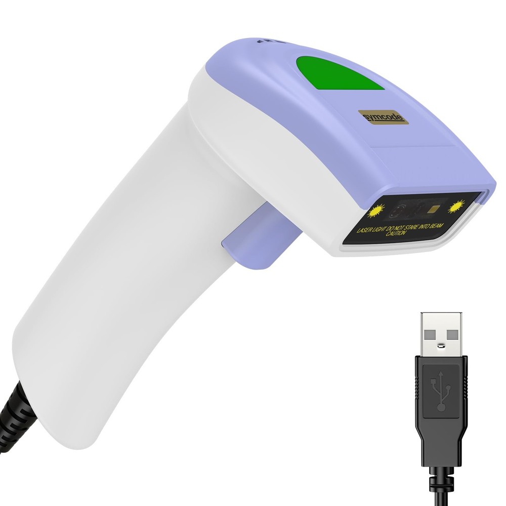 USB 1D Barcode Scanner Handheld Wired CCD Laser Reader Support Screen Scan