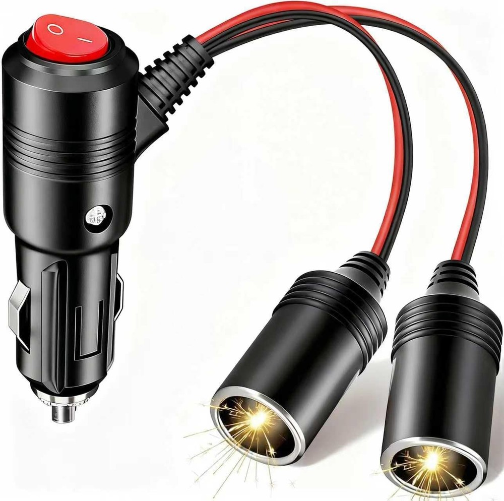 Cigarette Lighter Splitter, 12v Splitter Adapter for Car, Supports Fast Charging