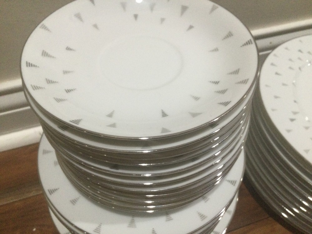 7 pc place setting(s Sango Arcadia pink rose plate bowl cup MORE AVAILABLE MINT
