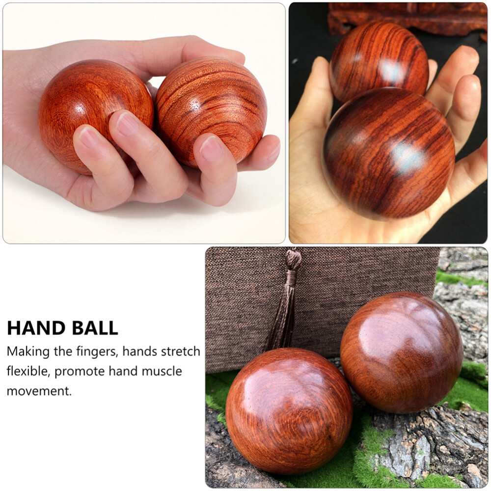 2pcs Exercise Balls Wooden Baoding Massage Balls Chinese Hand Exercise Balls