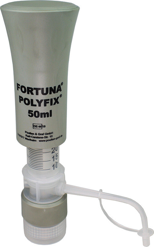 FORTUNA POLYFIX With glass piston and clear glass cylinder
