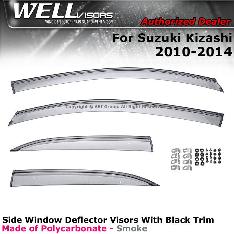WELLvisors for Suzuki Kizashi 2010-2014 Side Window Side Visor Deflectors