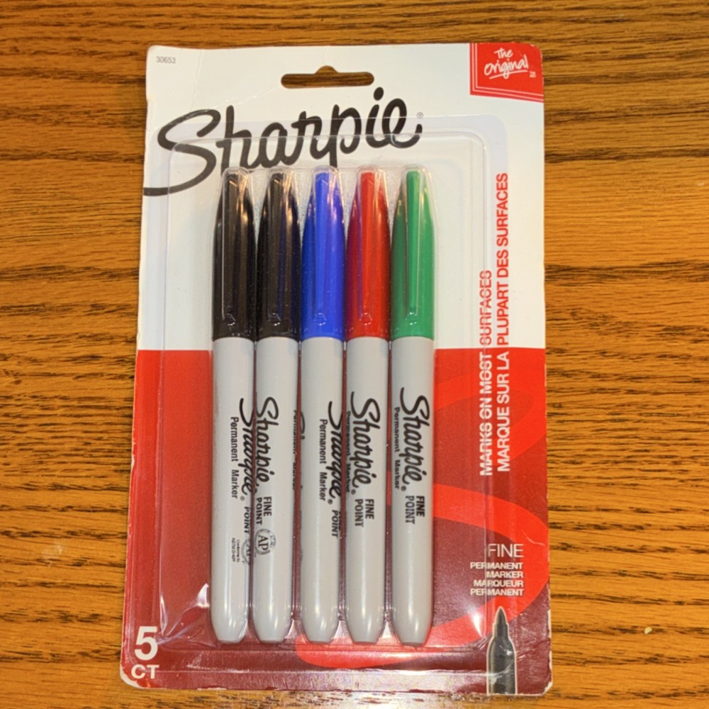 Sharpie Fine Point Permanent Markers 5-Pack Assorted Colors MPN 30653