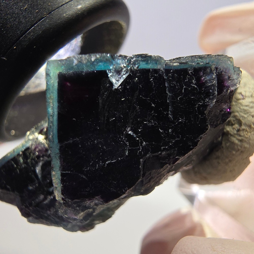 Phantom Fluorite Cube Specimen, purple green Okorusu, Namibia 40*33*21mm