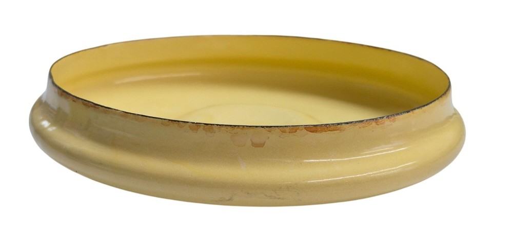 Yellow Enamelware Replacement Lid With Black Handle Rustic Farmhouse Style