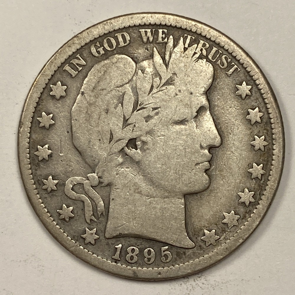1895-S Barber Half .50. Nice VG.