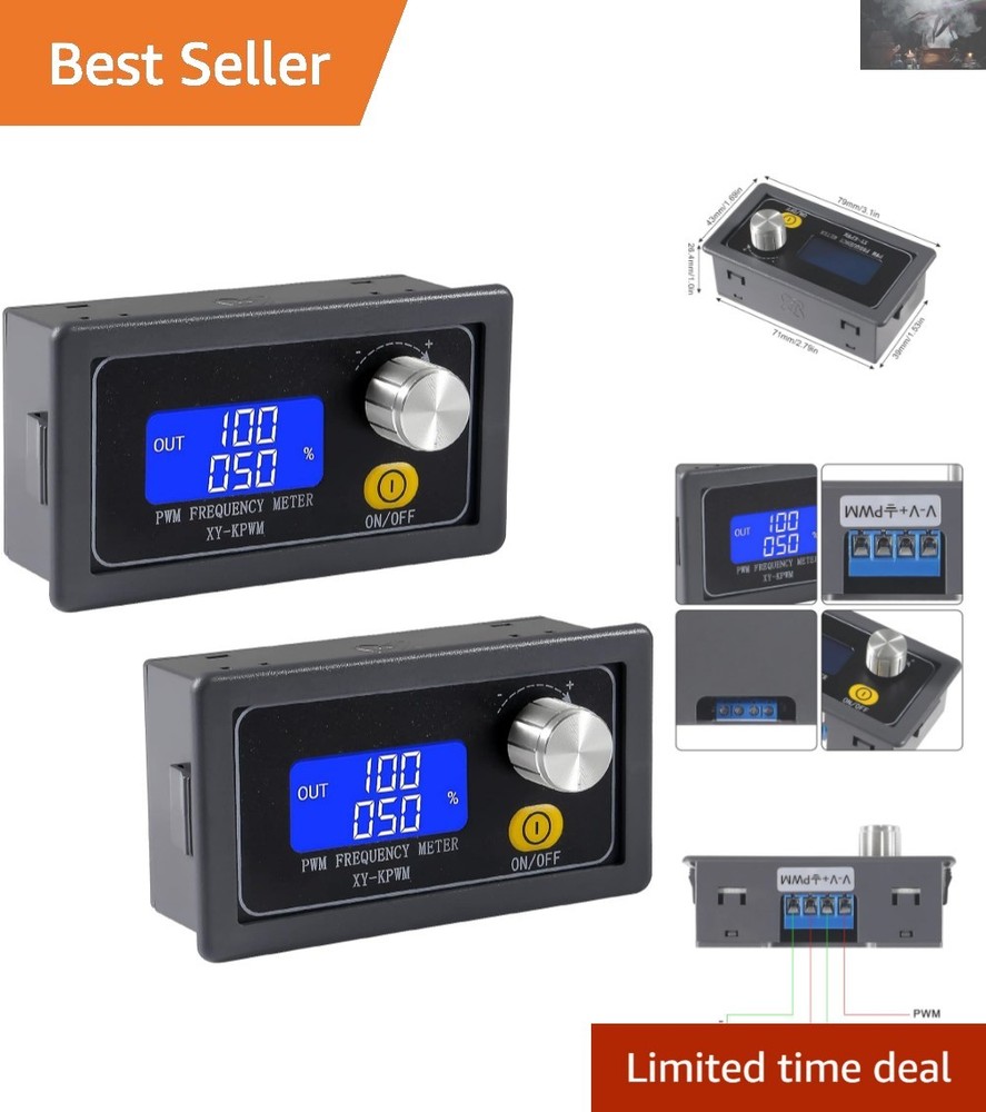 2pcs High Precision Frequency Signal Generator with Rotary Switch & LCD Display