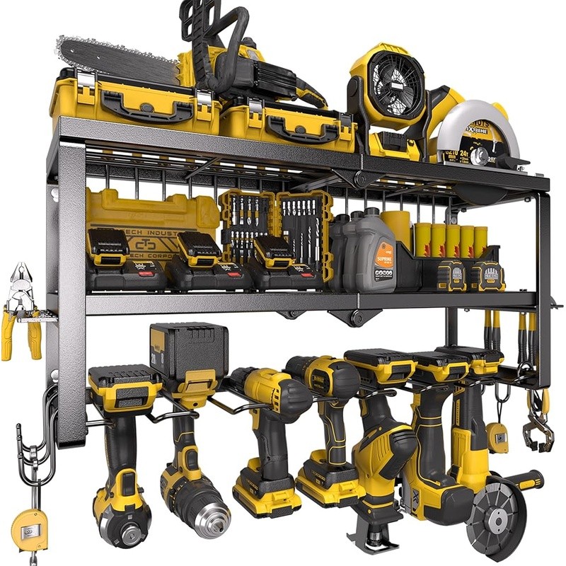 Power Tool Organizer for Tool Storage Drill Holder Wall Mount Garage Tool Shelf