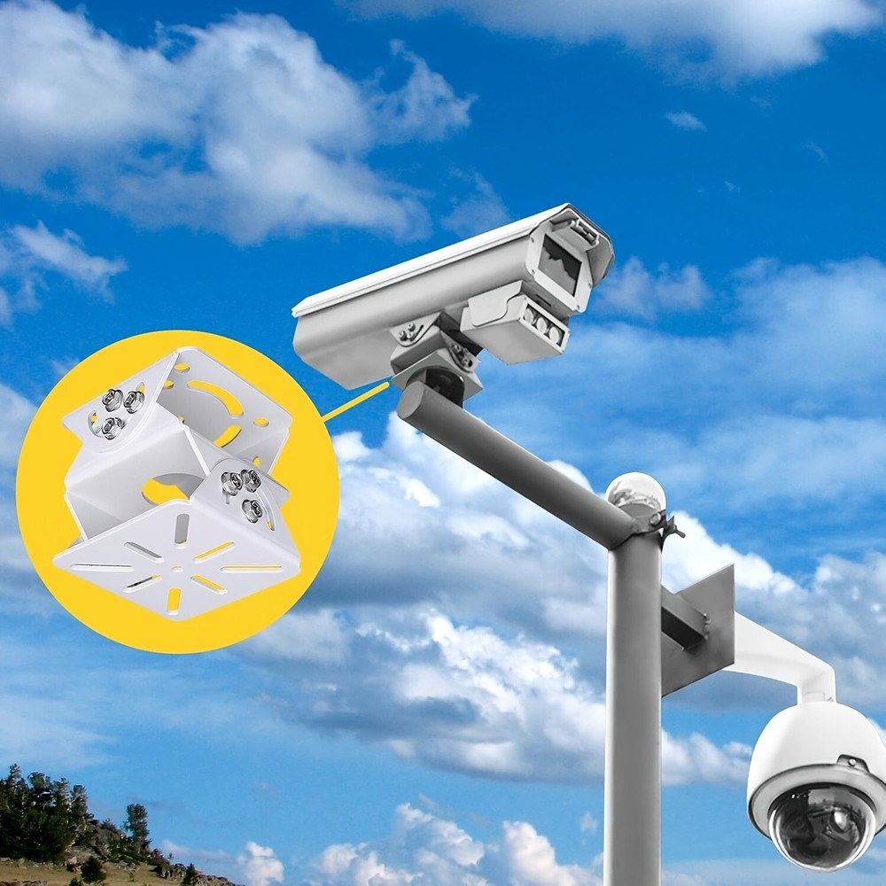 CCTV Security Camera 3-Axis Joint Mount, Metal Universal Joint Brack (White)