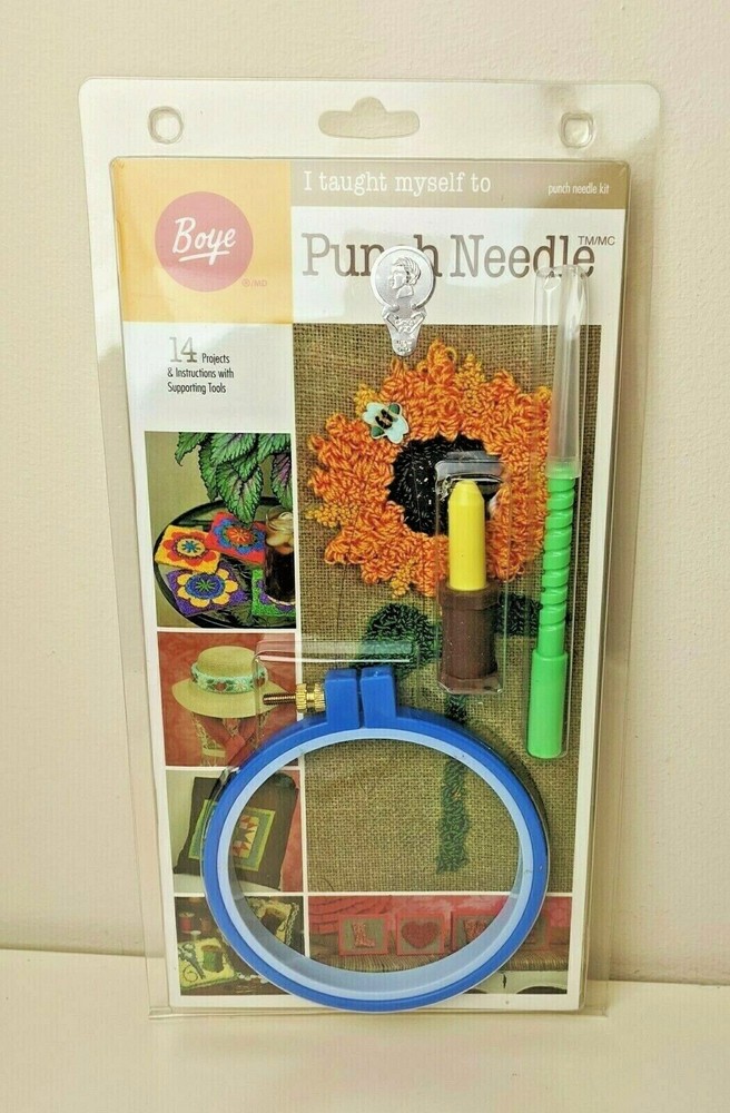 Punch Needle Starter Set Hoop Needle and Projects Pattern Book New In Package