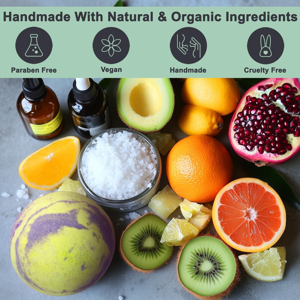 Tropical Fruit Bath Bombs Gift Set (Aqua Elegante) - 12 Large Bubble Bathbombs