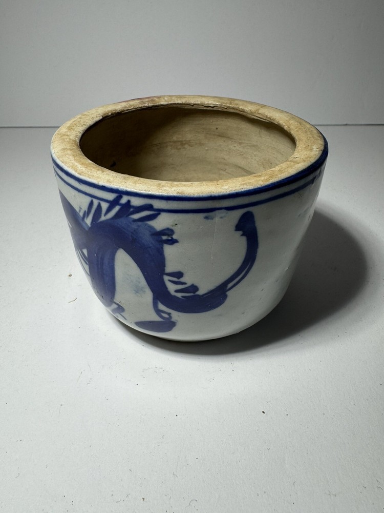 Incense Burner China Late Qing Dynasty Blue & White Dragon Pattern