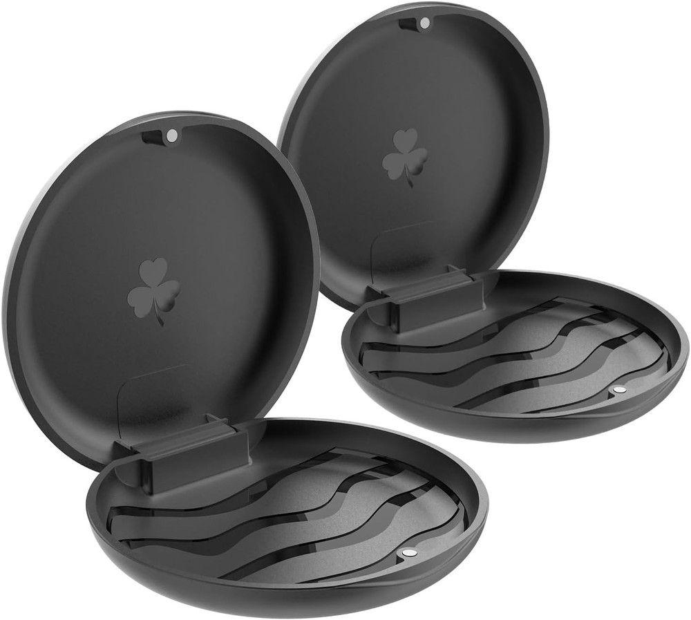 Durable Black Orthodontic Retainer Cases - Lockable & Easy to Clean (2 Pack)