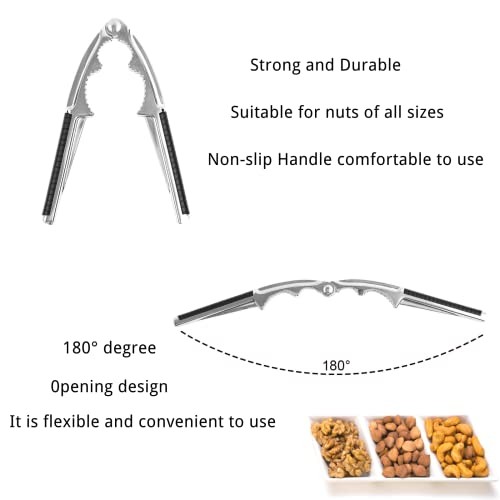 Nut Crackers Walnut Cracker Heavy Duty Shell Cracker with 2 PCS Black