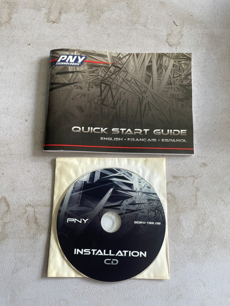 PNY Installation Manual And CD – GDVR-182.08 – Original Driver Software Disc