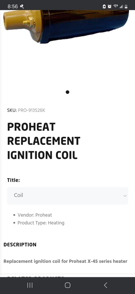 913526k preheat ignition coil