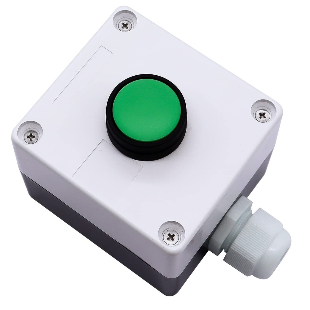 mxuteuk Momentary Push Button Switch Station Box Exit Green-B