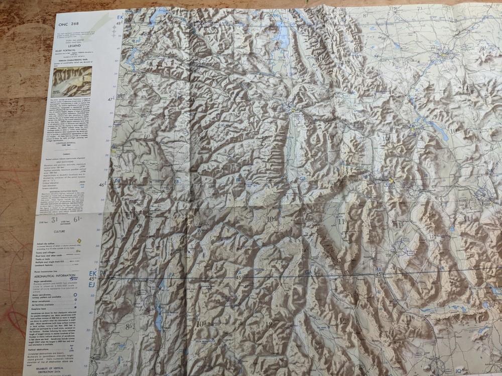 VTG USAF Aviation Sectional Topographical Navigation Chart Map Bitterroot Range