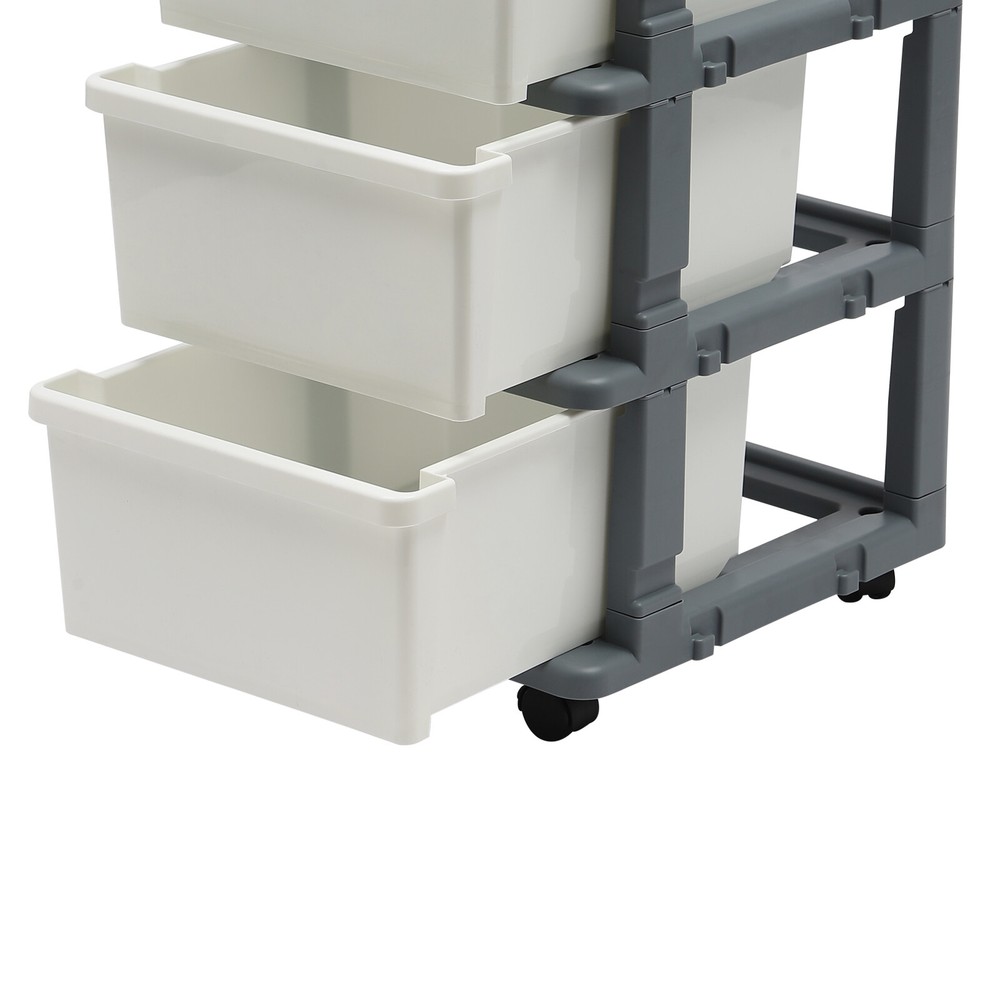 4-Tier File Drawer Storage Box Document Organizer Floor-Mount File Organizer Box