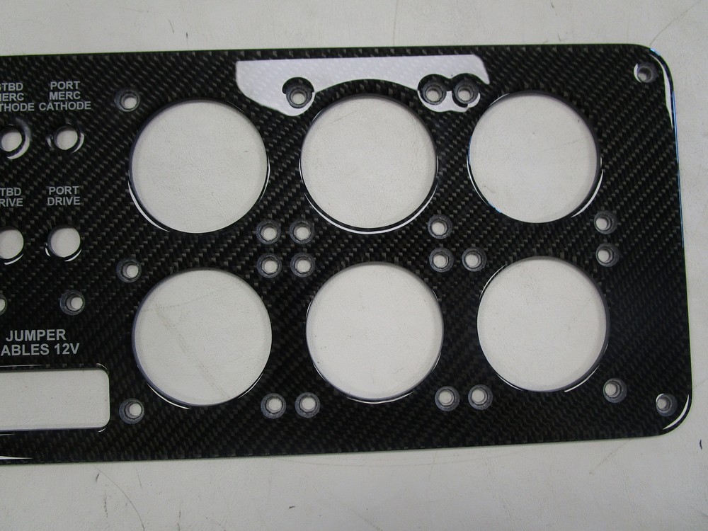 FOUNTAIN BLANK SWITCH PANEL 14 5/8" X 6 3/8" BLACK MARINE BOAT