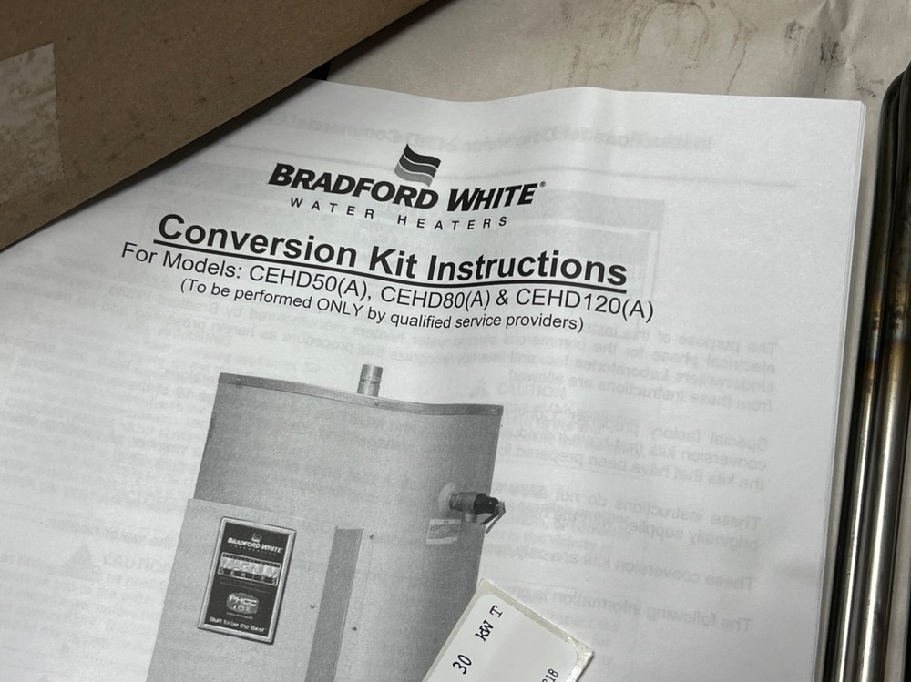 Bradford White Water Heater CEHD ElectriFLEX HD Element Conversion Kit 208V 30kW