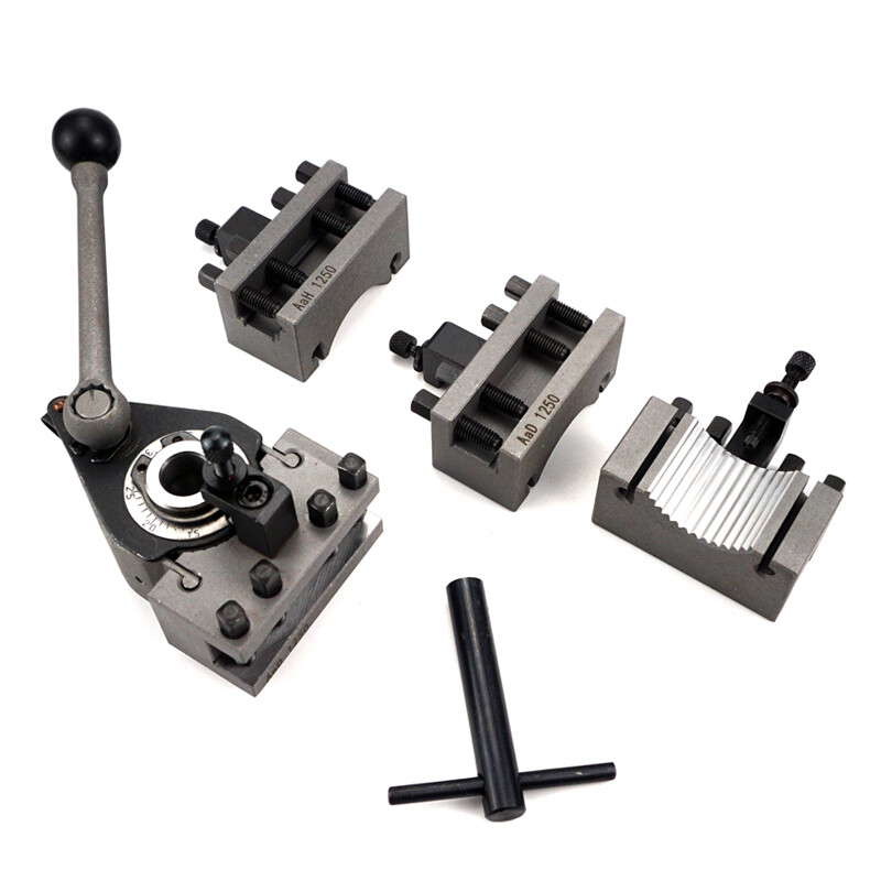 Multifix Tools 40 Position Mini Lathe Quick Change Tool Post Set with 4 Holders