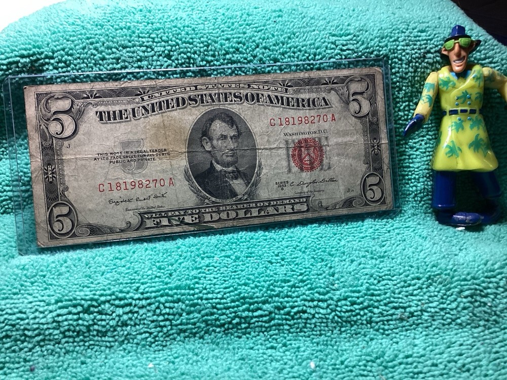 1953 B $5 UNITED STATES 🇺🇸 NOTE RED SEAL