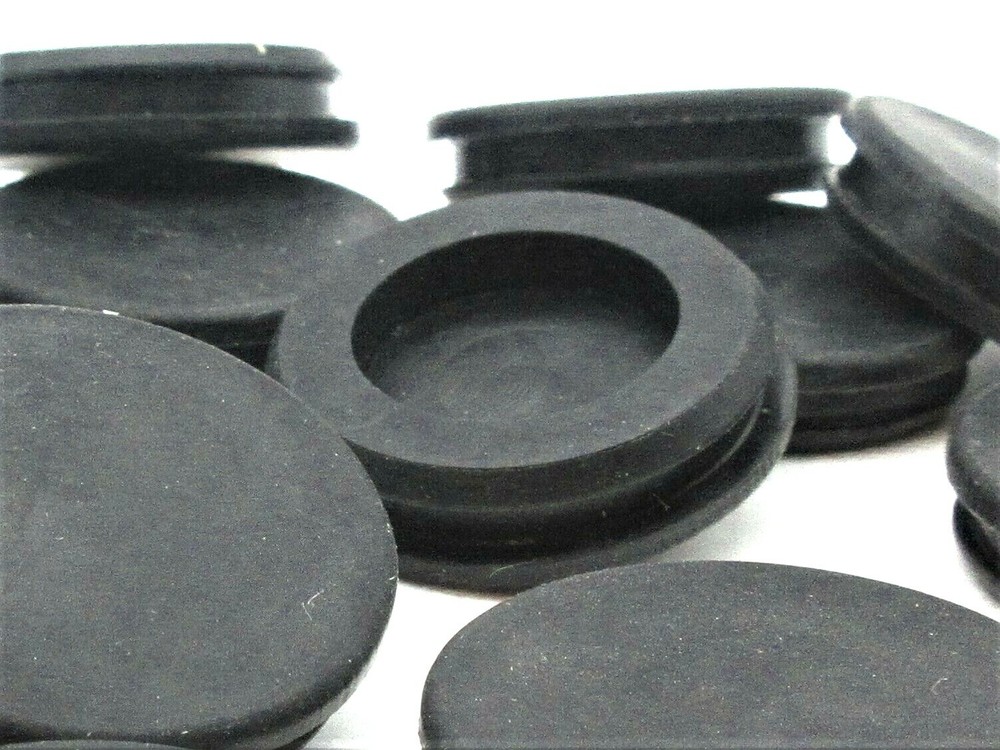 1 1/8" Hole Size Solid Rubber Grommet without Center Hole, Fits 1/8" Materials