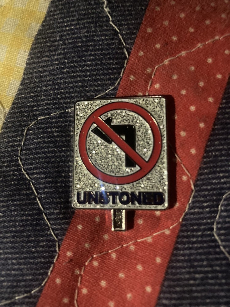 Unstoned Silver Glitter Pin - Phish, SCI, Moe, Grateful Dead, Wharf Rats, ect…