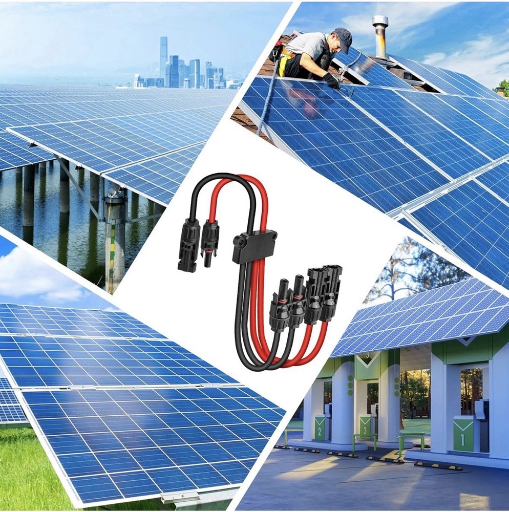 Solar Connectors Cable for 2 Solar Panels,IP68 Waterproof Y Branch