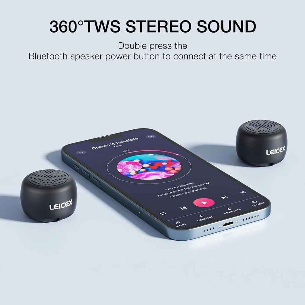 LEICEX Mini Bluetooth Speaker, Small Tiny Portable Bluetooth 5.0 Speakers Perfec