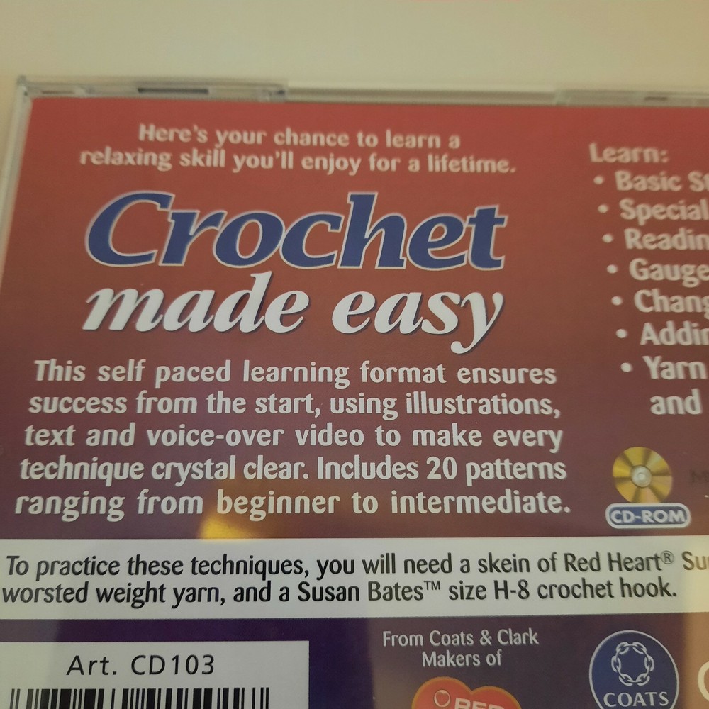 Crochet made easy Interactive CD-ROM Coats & Clark 20 patterns