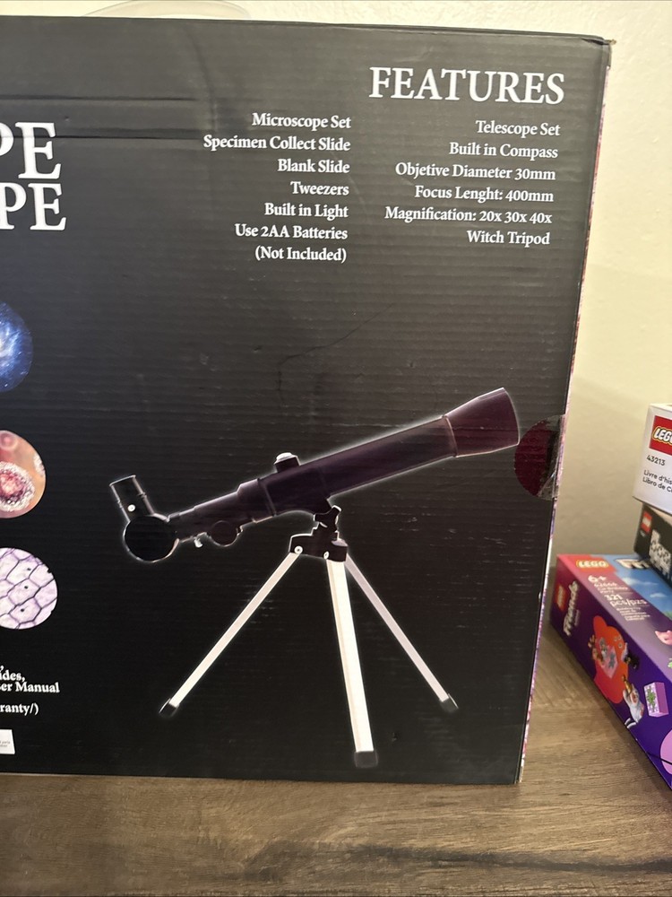 BRAIN GAMES TELESCOPE/MICROSCOPE SET. NEW