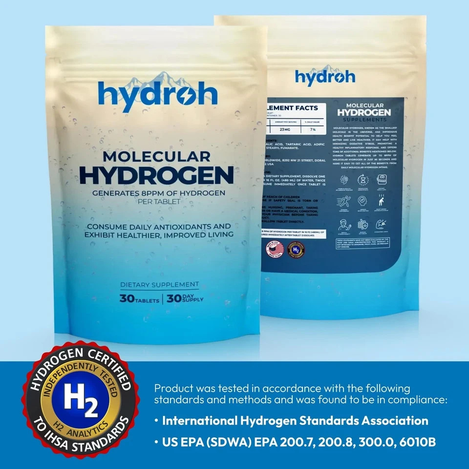 Hydrogen Water Tablets – Molecular H2 Antioxidant Drink Tabs