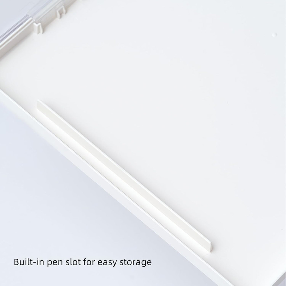 Reinforced Clipboard with Storage, Inner Plastic Folder Attached, Heavy Duty Pla