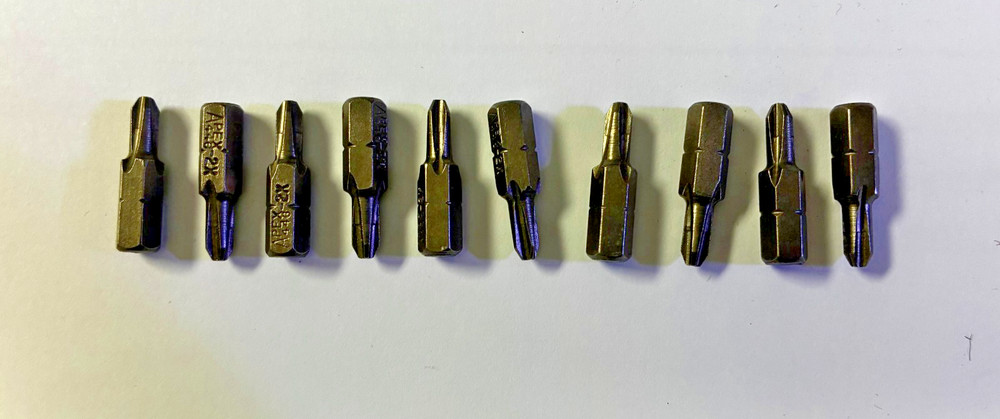 Apex 446-2X - 1/4” Hex Insert Bits - Phillips Bits 10pcs