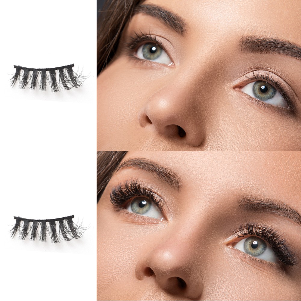 Dense False Eyelashes for Makeup Black J07 10 Pair